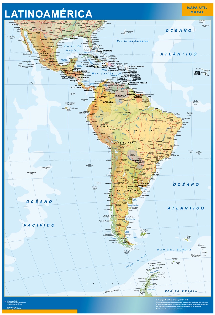 Carte Amerique Latine Geante Impression Numerique Cartes France Et Monde Geantes